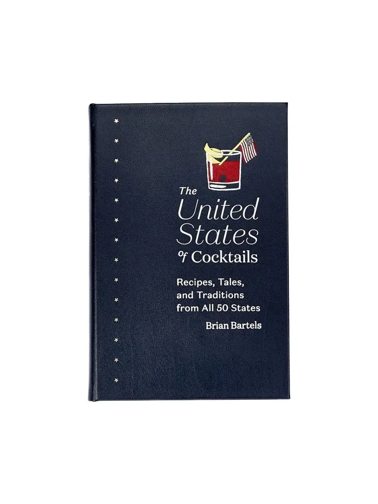 Graphic Image "The United States Of Cocktails: Recipes, Tales, & Traditions From All 50 States" Leather-Bound Hardcover Book