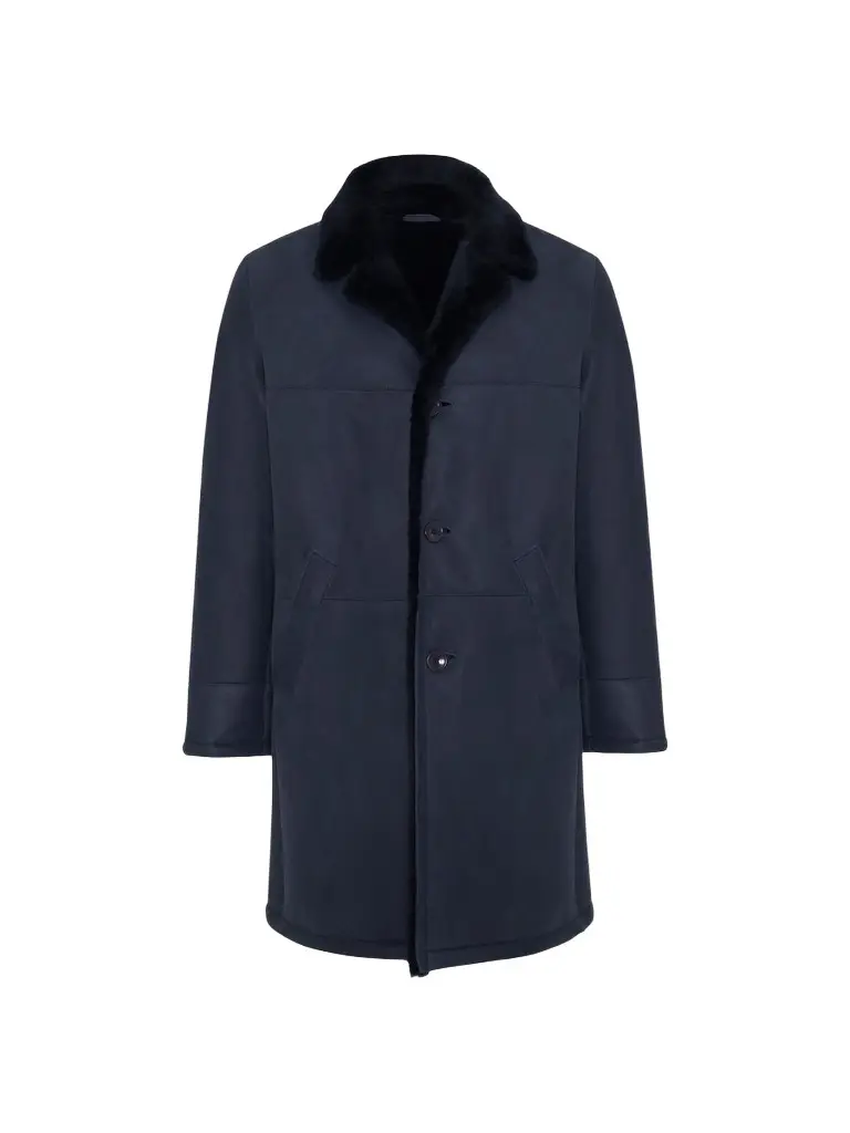 Gorski Men's Embossed Merino Shearling Lamb Stroller Coat