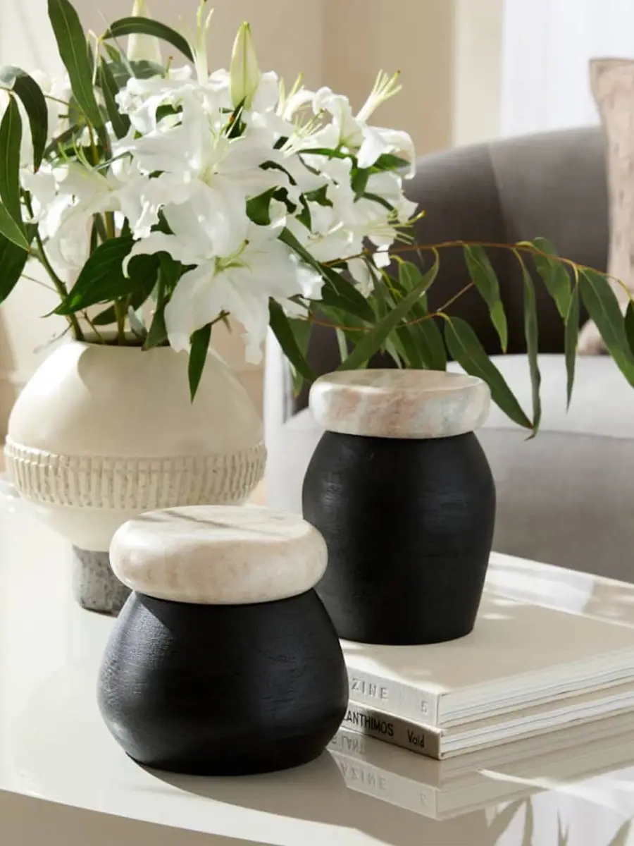 Arteriors Noelle Mango Wood & Marble Containers | Thumbnail 3 Arteriors Noelle Mango Wood & Marble Containers | Thumbnail 3
