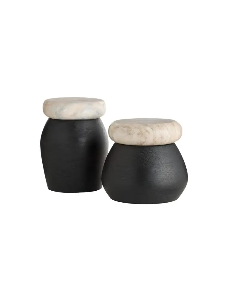 Arteriors Noelle Mango Wood & Marble Containers