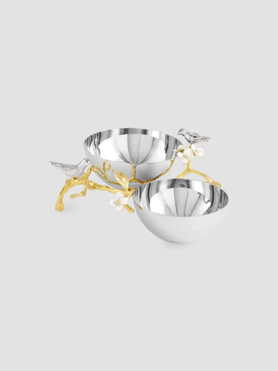Michael Aram Lovebirds Silver & Gold Double Dish | Thumbnail 3 Michael Aram Lovebirds Silver & Gold Double Dish | Thumbnail 3