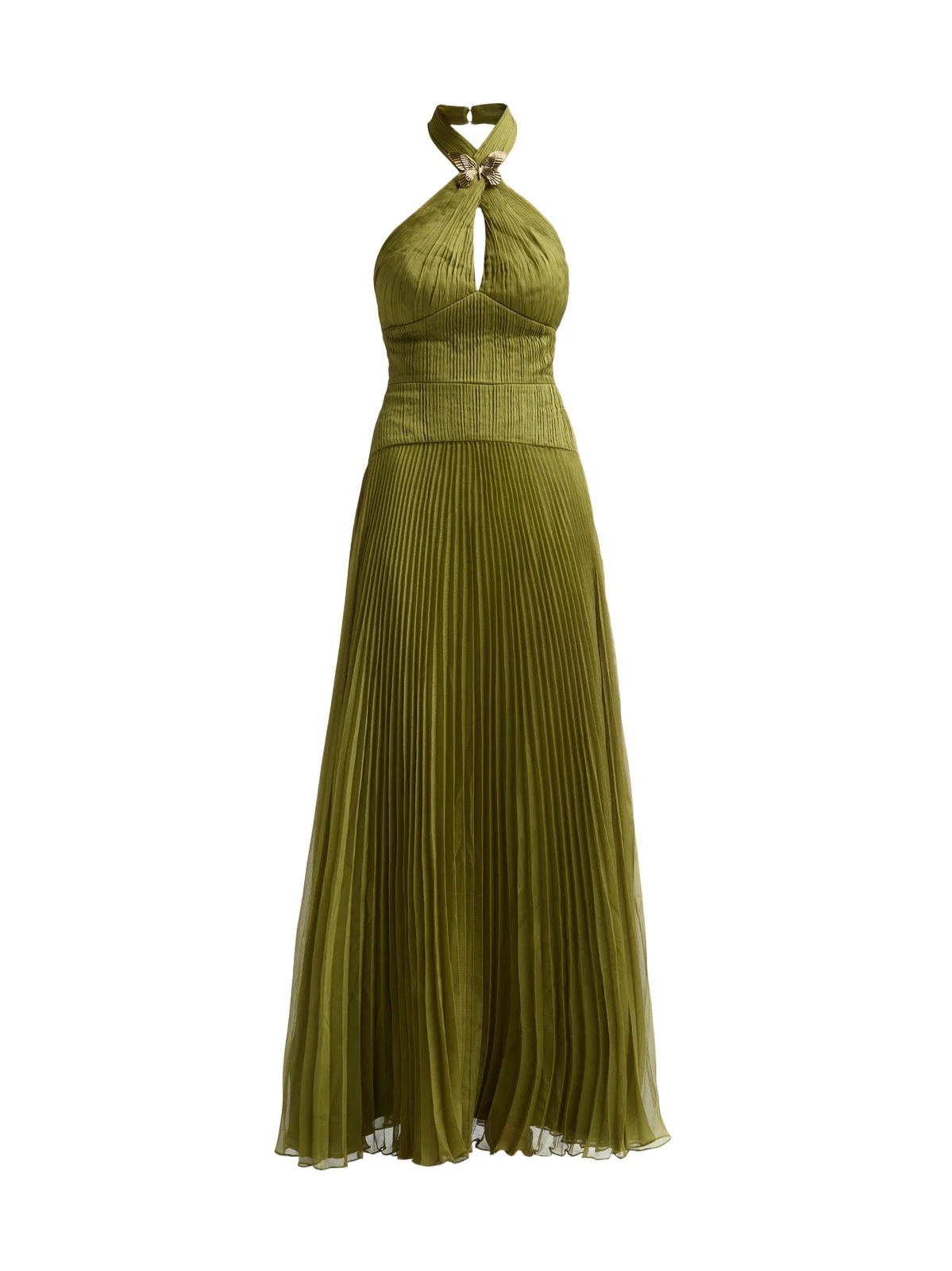 Amur Women's Alaina Pleated Halterneck Gown
