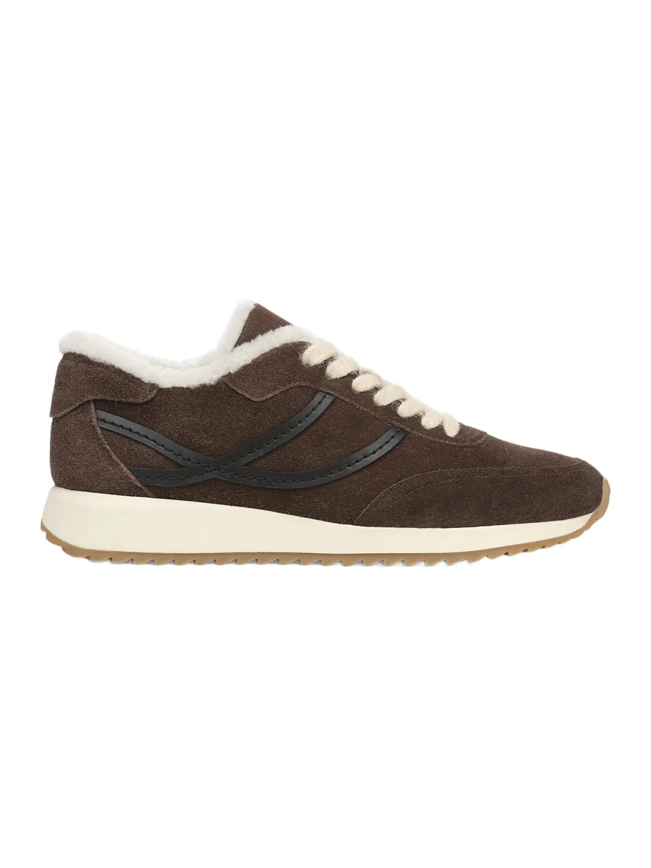 Vince Women's Santa Monica Shearling & Suede Low-Top Sneakers