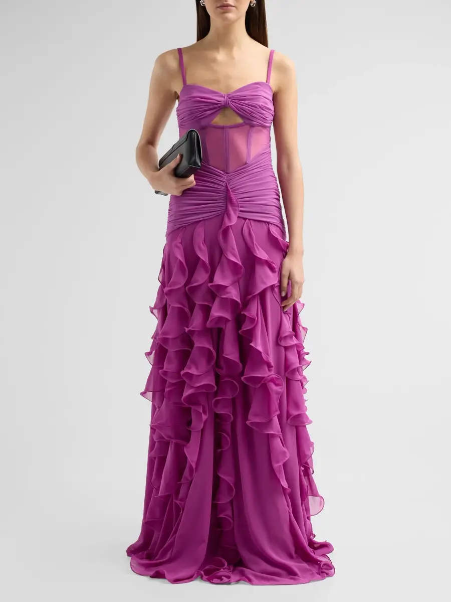 PatBo Women's Gloria Chiffon Ruffle Maxi Dress | Thumbnail 2