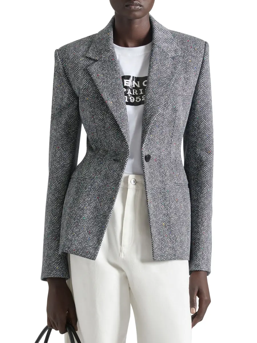 Givenchy Women's Jacket in Cotton Herringbone | Thumbnail 2 Givenchy Women's Jacket in Cotton Herringbone | Thumbnail 2