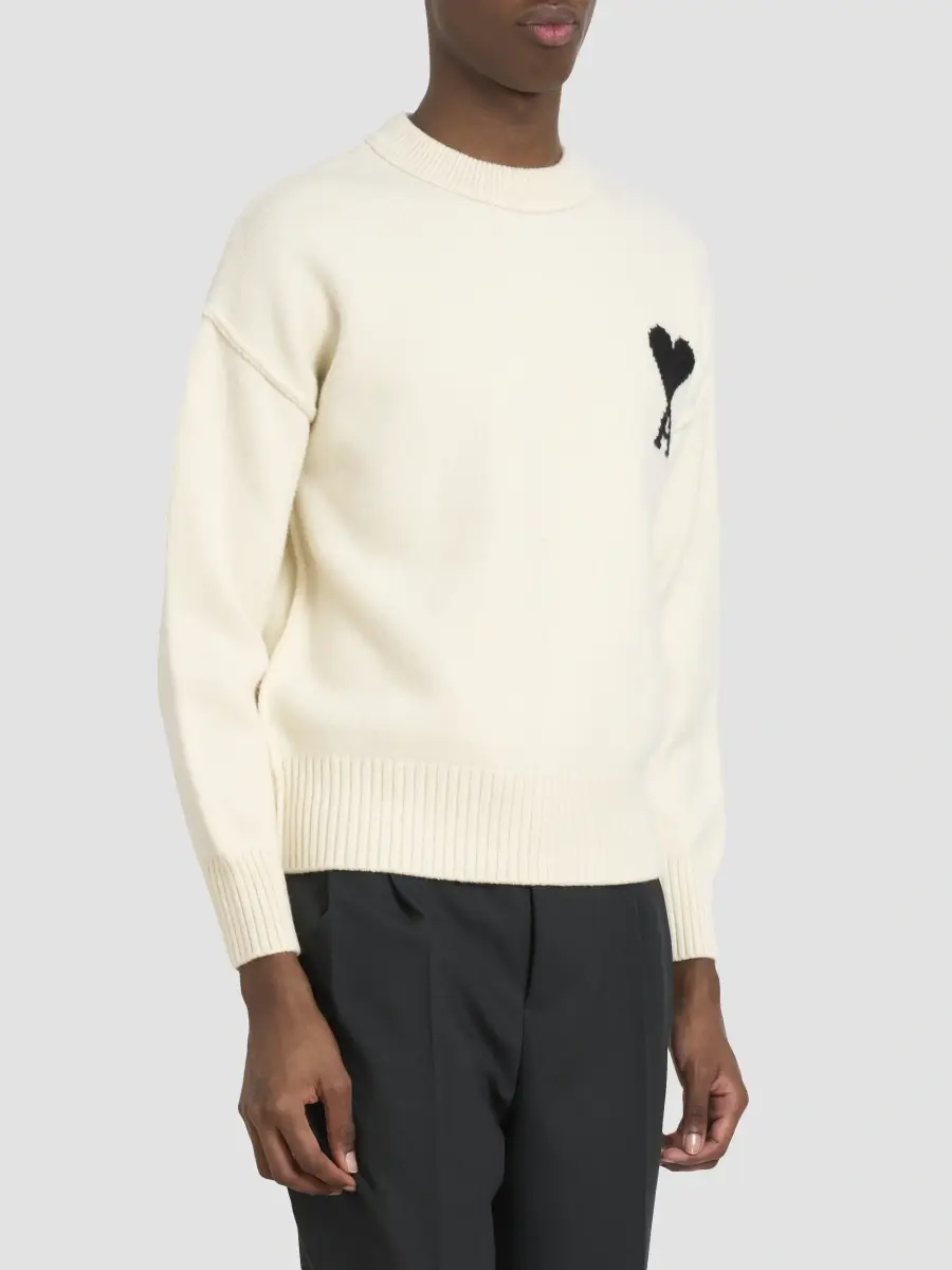 AMI PARIS Men's ADC Logo Wool Crewneck Sweater | Thumbnail 4 AMI PARIS Men's ADC Logo Wool Crewneck Sweater | Thumbnail 4