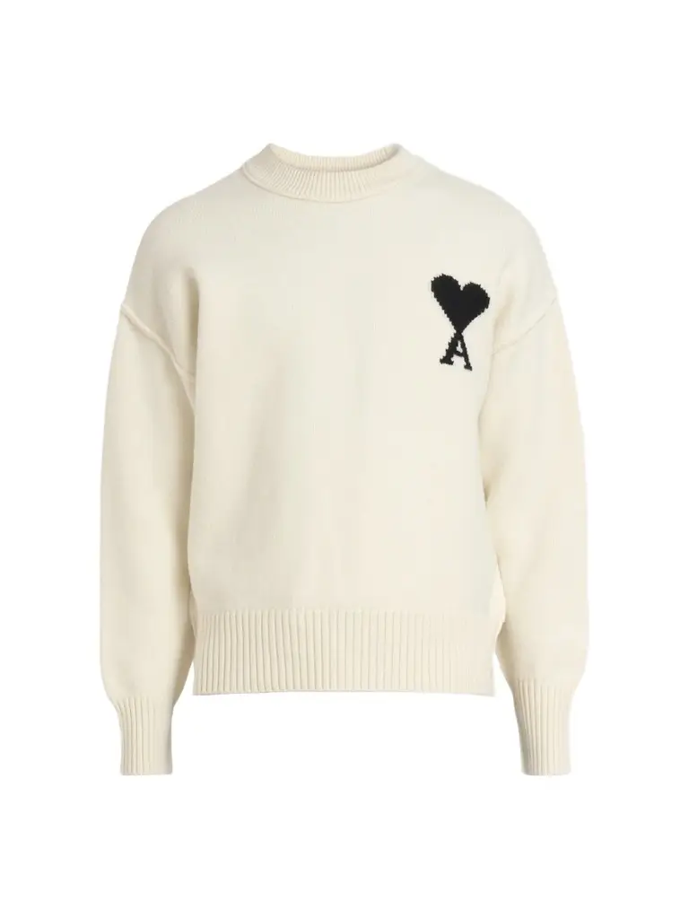 AMI PARIS Men's ADC Logo Wool Crewneck Sweater