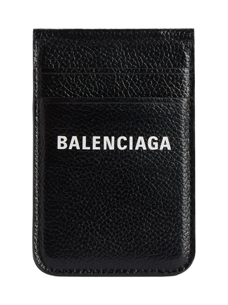 Balenciaga Men's Cash Magnet Card Holder with Stand - Black