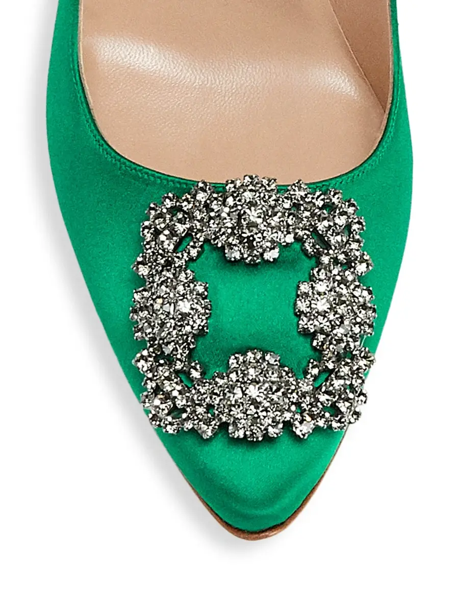 Manolo Blahnik Women's Hangisi 105MM Embellished Satin Pumps | Thumbnail 4 Manolo Blahnik Women's Hangisi 105MM Embellished Satin Pumps | Thumbnail 4