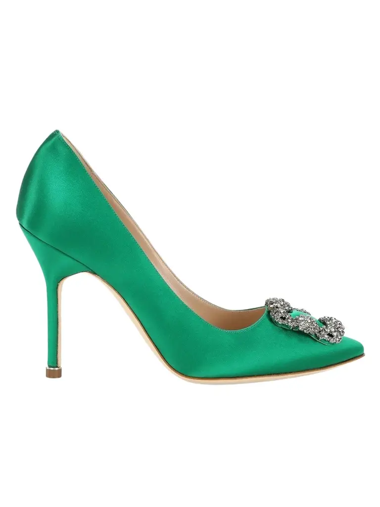 Manolo Blahnik Women's Hangisi 105MM Embellished Satin Pumps