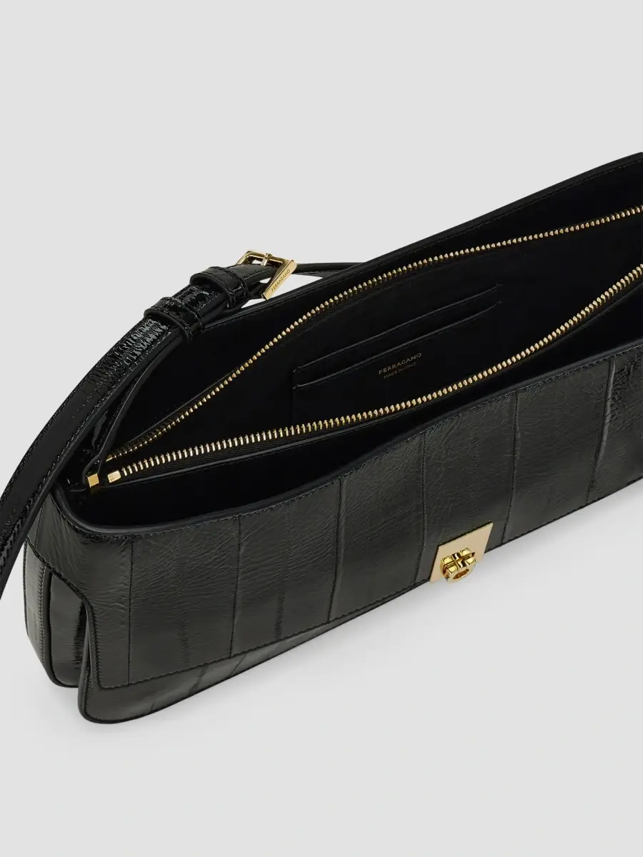Ferragamo Women's Cara Small Eel-Skin Shoulder Bag | Thumbnail 6