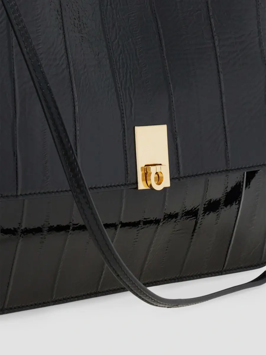 Ferragamo Women's Cara Small Eel-Skin Shoulder Bag | Thumbnail 7