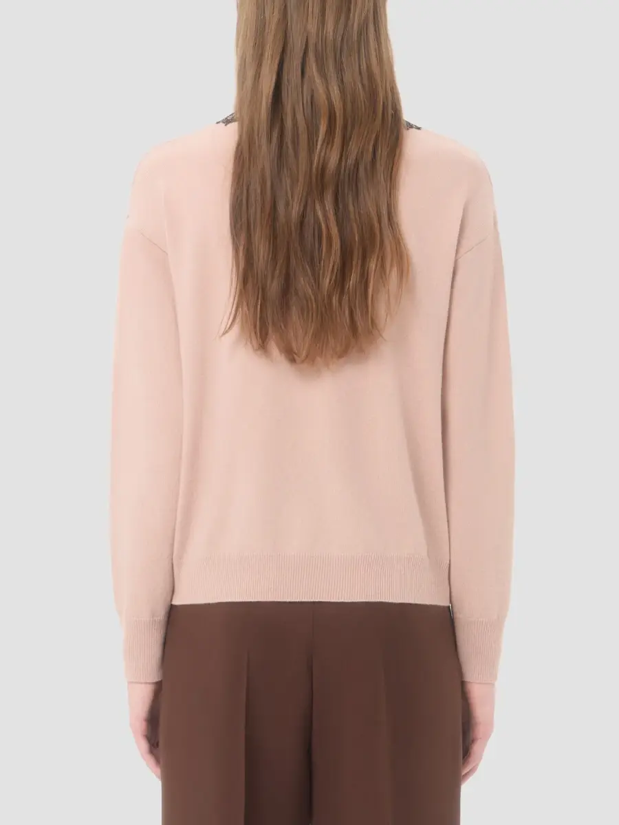 Valentino Women's Cashmere Jumper with Lace - Poudre | Thumbnail 5 Valentino Women's Cashmere Jumper with Lace - Poudre | Thumbnail 5