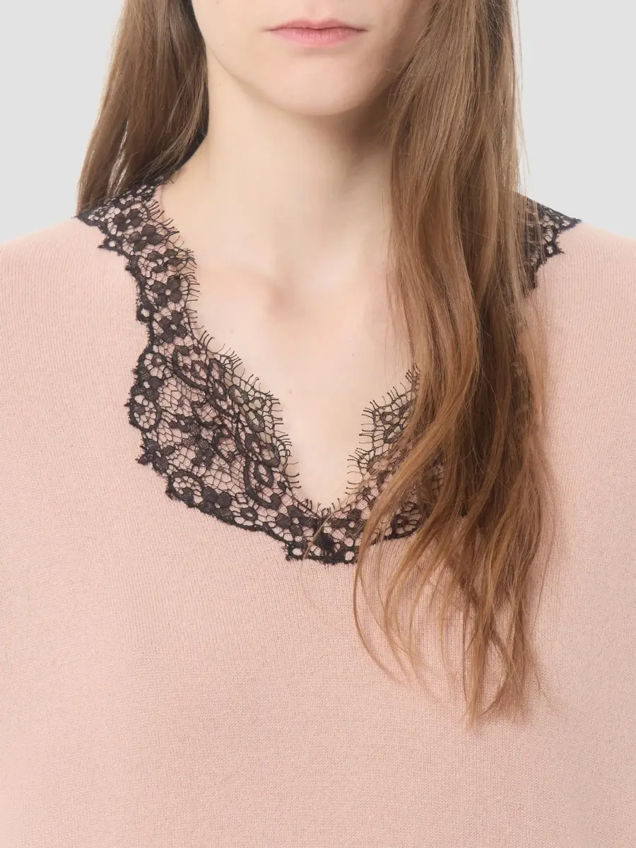 Valentino Women's Cashmere Jumper with Lace - Poudre | Thumbnail 6 Valentino Women's Cashmere Jumper with Lace - Poudre | Thumbnail 6