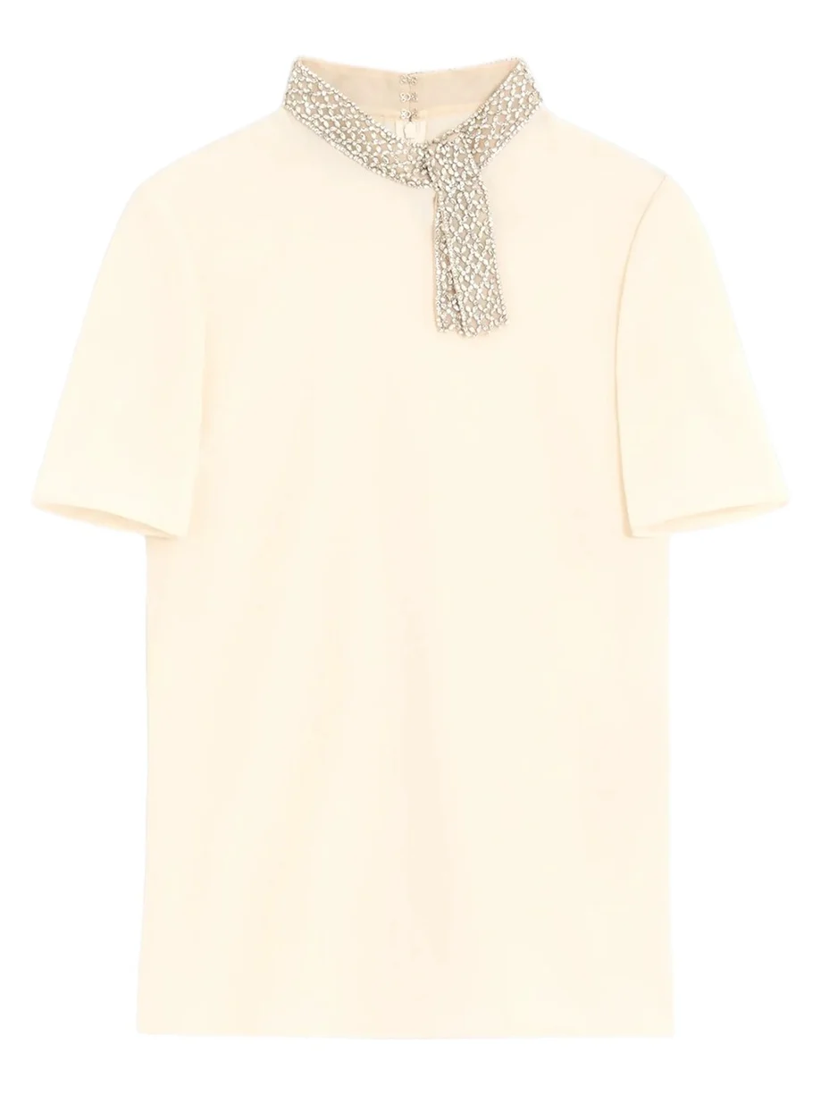 Valentino Women's Embroidered Crepe De Chine Top