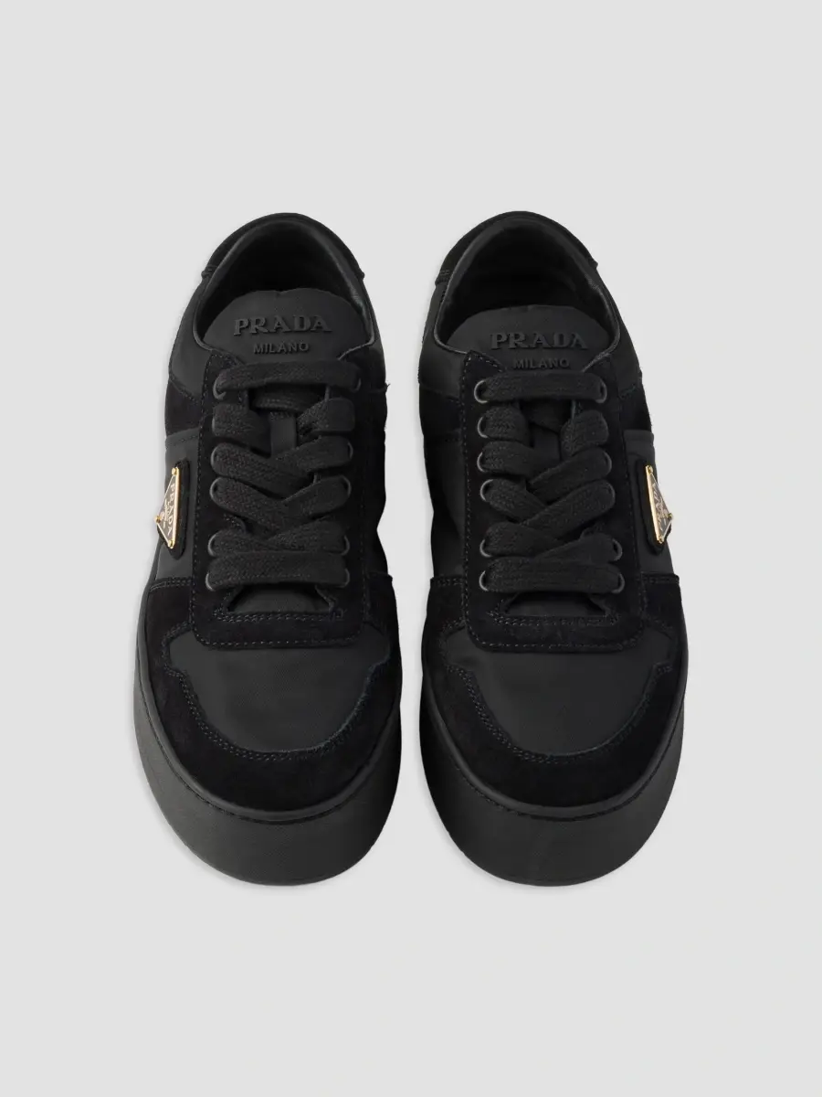 Prada Women's Downtown Bold Re-Nylon and Suede Sneakers | Thumbnail 2 Prada Women's Downtown Bold Re-Nylon and Suede Sneakers | Thumbnail 2