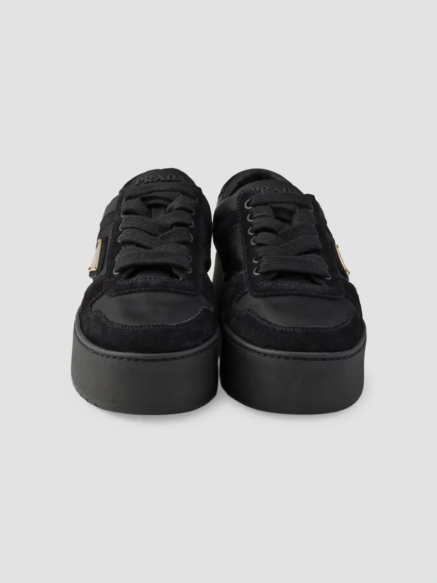 Prada Women's Downtown Bold Re-Nylon and Suede Sneakers | Thumbnail 3 Prada Women's Downtown Bold Re-Nylon and Suede Sneakers | Thumbnail 3