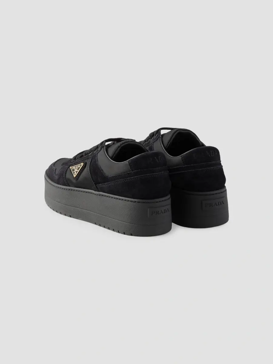 Prada Women's Downtown Bold Re-Nylon and Suede Sneakers | Thumbnail 4 Prada Women's Downtown Bold Re-Nylon and Suede Sneakers | Thumbnail 4