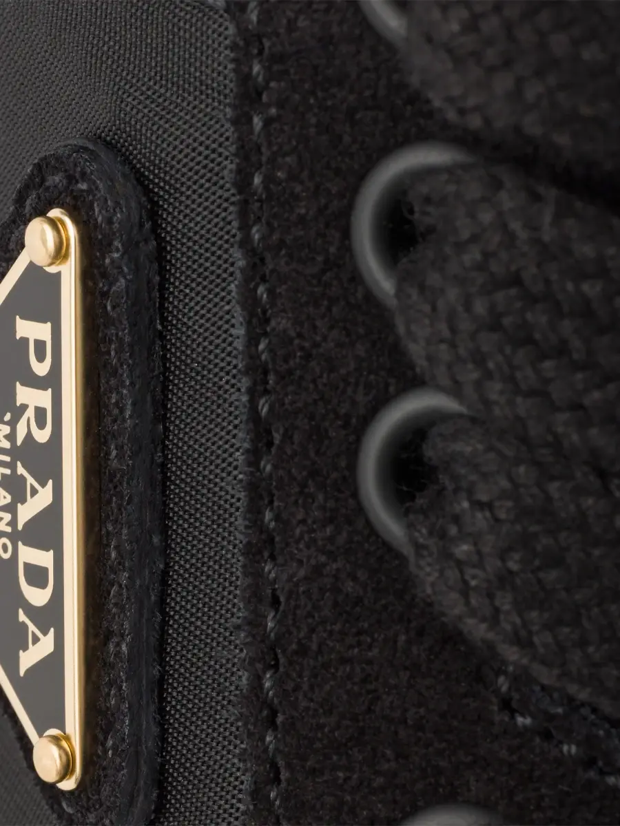 Prada Women's Downtown Bold Re-Nylon and Suede Sneakers | Thumbnail 5 Prada Women's Downtown Bold Re-Nylon and Suede Sneakers | Thumbnail 5