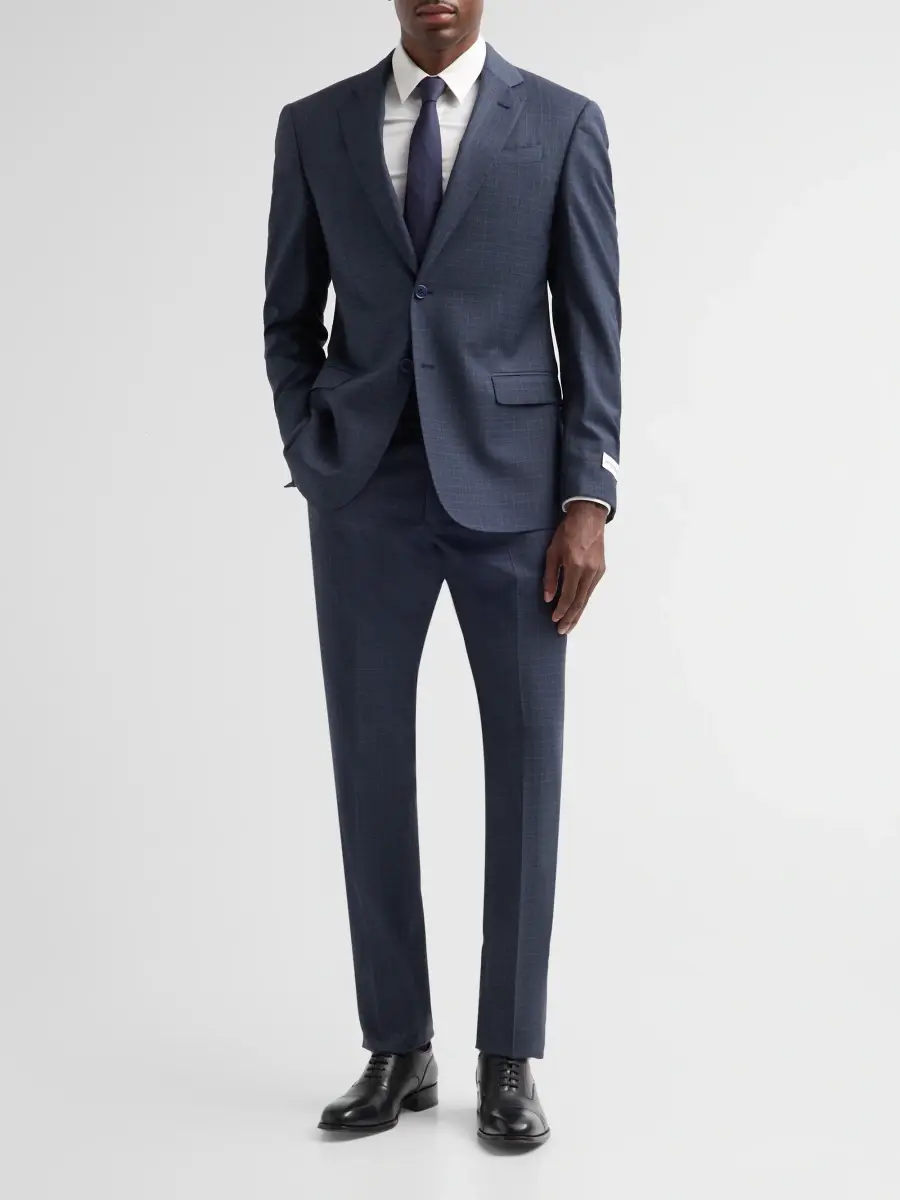 Emporio Armani Men's Textured Box Wool Single-Breasted Suit | Thumbnail 2 Emporio Armani Men's Textured Box Wool Single-Breasted Suit | Thumbnail 2
