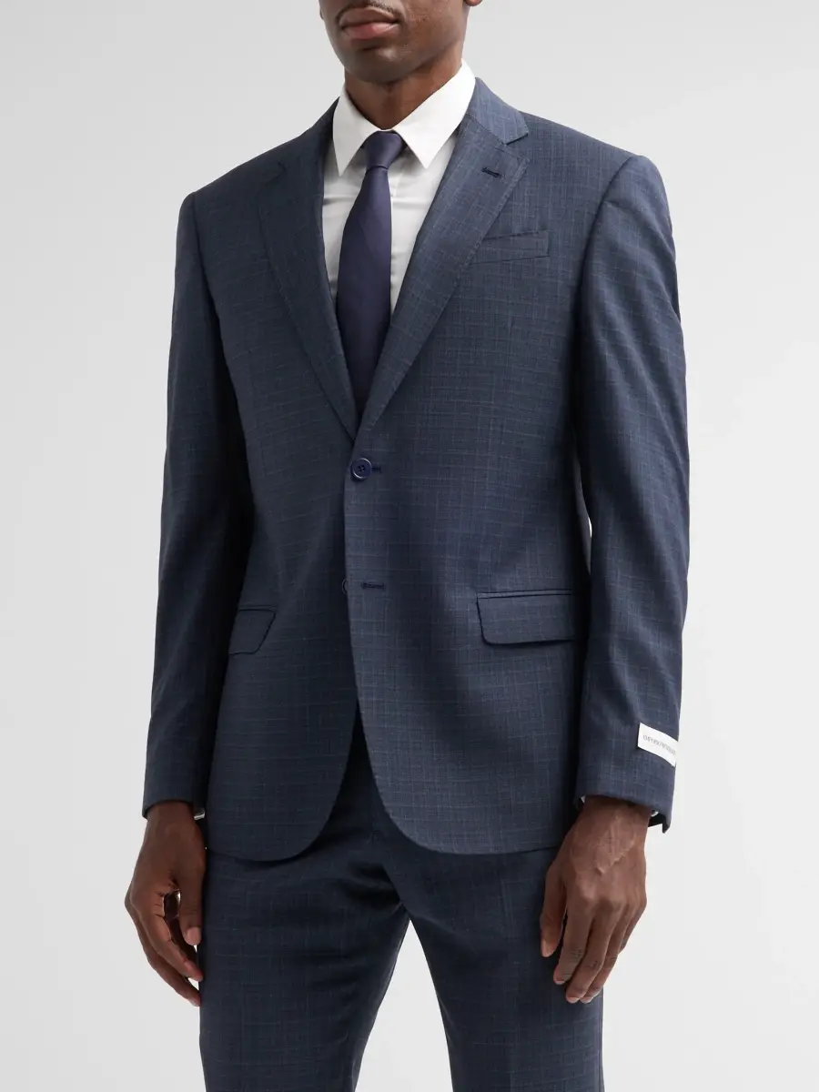 Emporio Armani Men's Textured Box Wool Single-Breasted Suit | Thumbnail 4 Emporio Armani Men's Textured Box Wool Single-Breasted Suit | Thumbnail 4