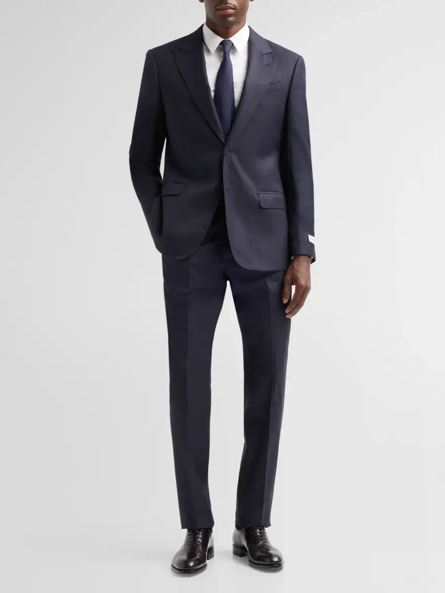 Emporio Armani Men's Birdseye Wool Single-Breasted Suit | Thumbnail 2 Emporio Armani Men's Birdseye Wool Single-Breasted Suit | Thumbnail 2