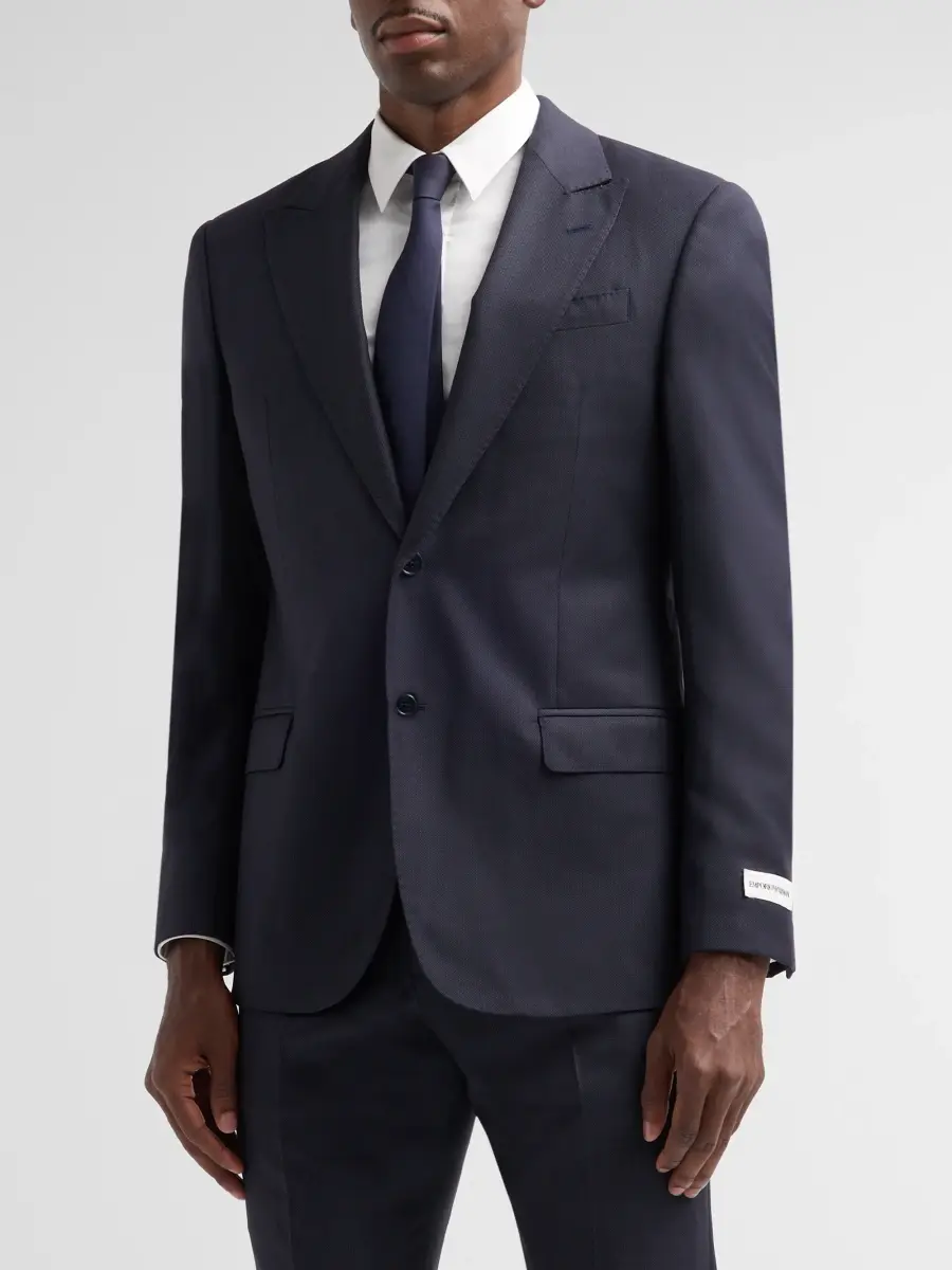 Emporio Armani Men's Birdseye Wool Single-Breasted Suit | Thumbnail 4 Emporio Armani Men's Birdseye Wool Single-Breasted Suit | Thumbnail 4