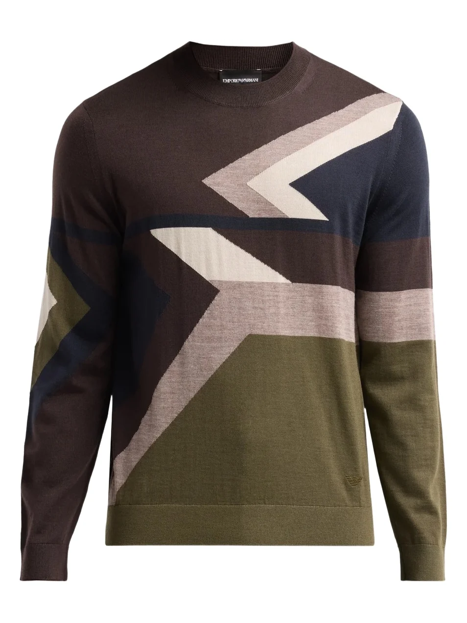 Men's Geometric Wool Crewneck Sweater Men's Geometric Wool Crewneck Sweater