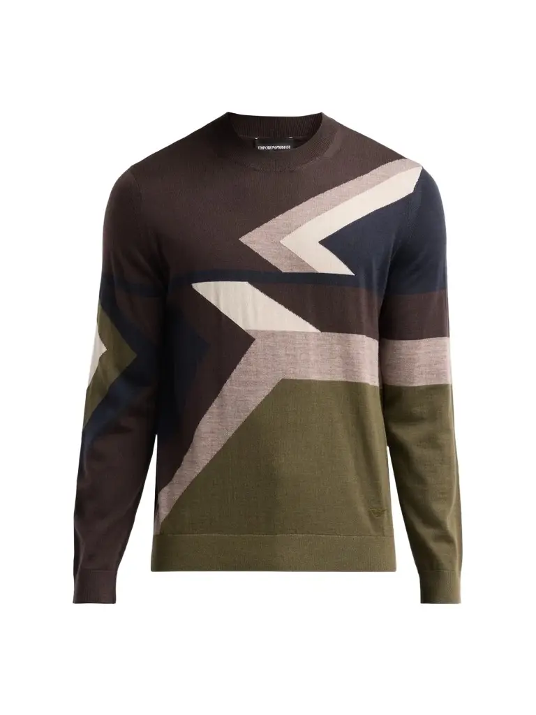 Men's Geometric Wool Crewneck Sweater Men's Geometric Wool Crewneck Sweater