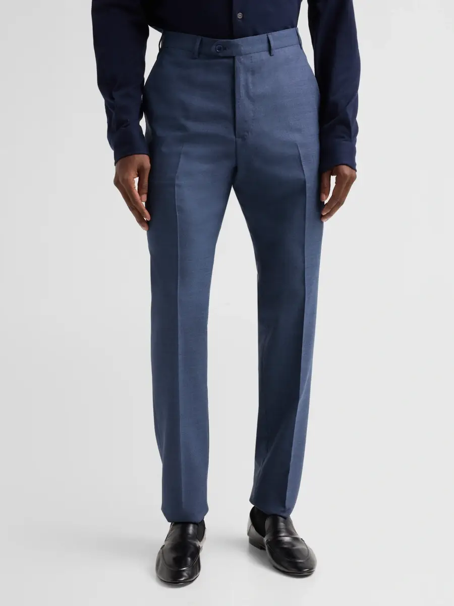 Emporio Armani Men's Textured Wool Trousers | Thumbnail 4 Emporio Armani Men's Textured Wool Trousers | Thumbnail 4