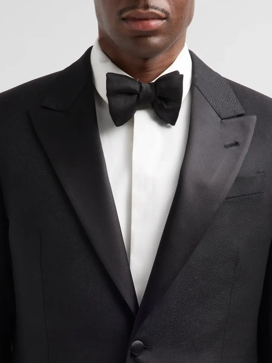Emporio Armani Men's Textured Chevron Wool Dinner Jacket | Thumbnail 5 Emporio Armani Men's Textured Chevron Wool Dinner Jacket | Thumbnail 5