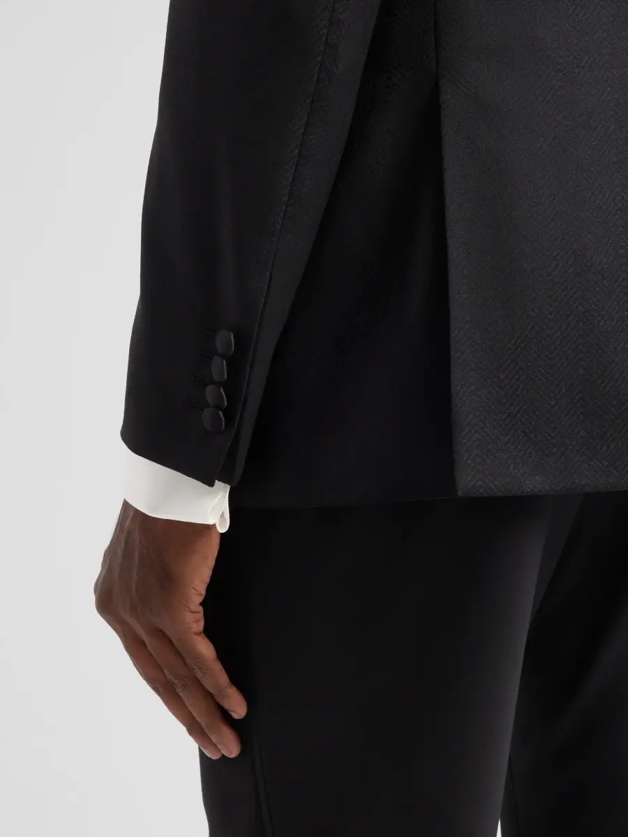 Emporio Armani Men's Textured Chevron Wool Dinner Jacket | Thumbnail 8 Emporio Armani Men's Textured Chevron Wool Dinner Jacket | Thumbnail 8