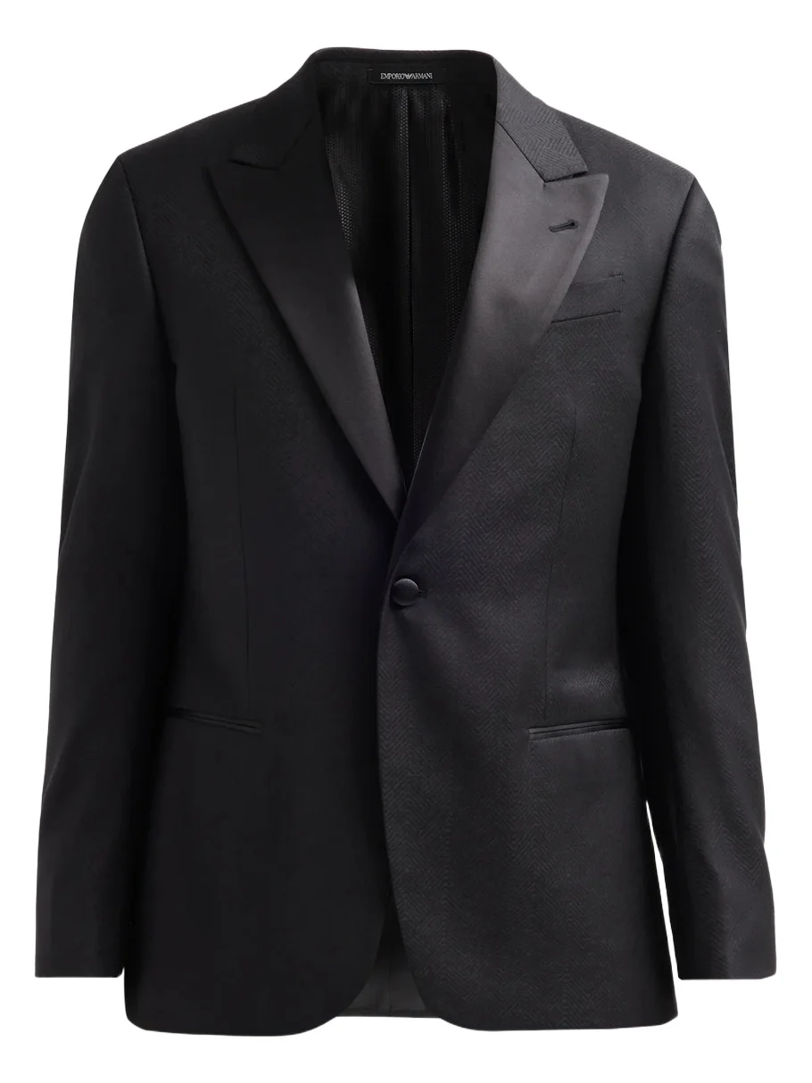 Men's Textured Chevron Wool Dinner Jacket Men's Textured Chevron Wool Dinner Jacket