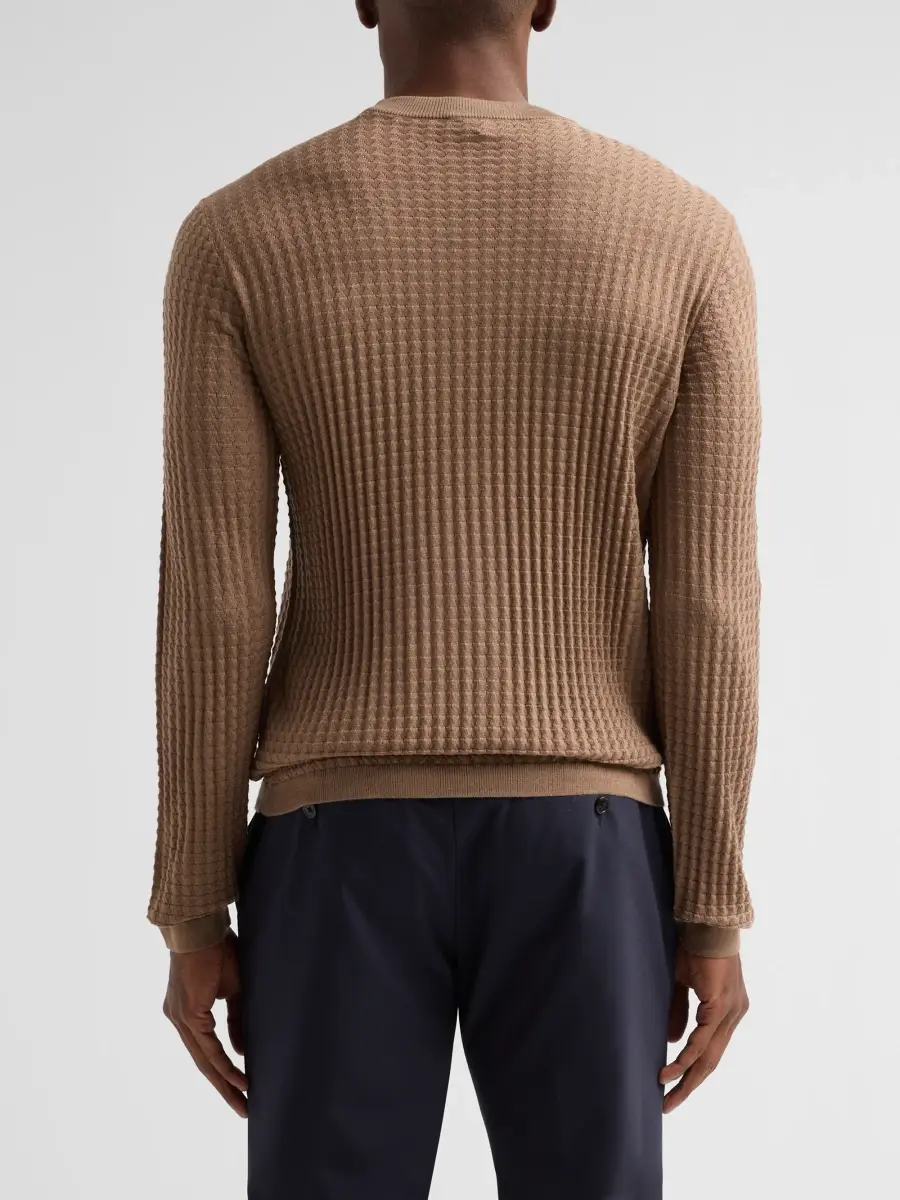 Emporio Armani Men's Fancy Stitch Textured Triangle Sweater | Thumbnail 3 Emporio Armani Men's Fancy Stitch Textured Triangle Sweater | Thumbnail 3