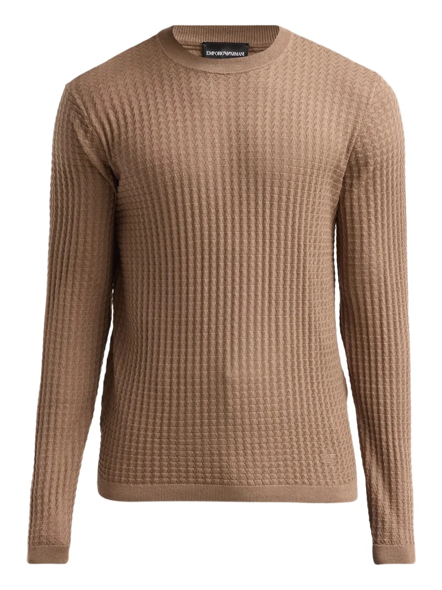 Men's Fancy Stitch Textured Triangle Sweater