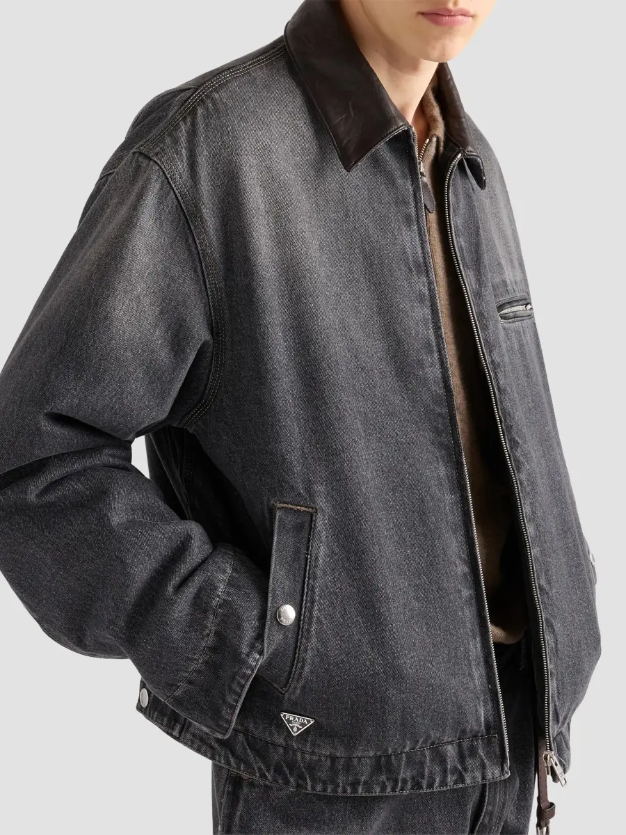 Prada Men's Denim Blouson Jacket | Thumbnail 4