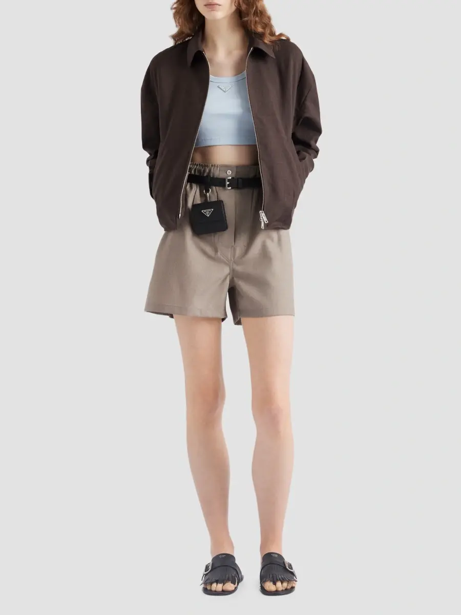 Prada Women's Ribbed Knit Cotton Crop Top | Thumbnail 2