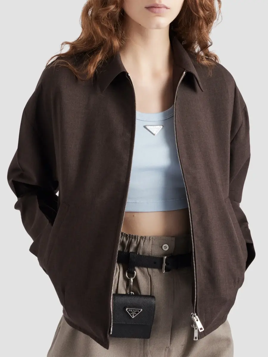 Prada Women's Ribbed Knit Cotton Crop Top | Thumbnail 4