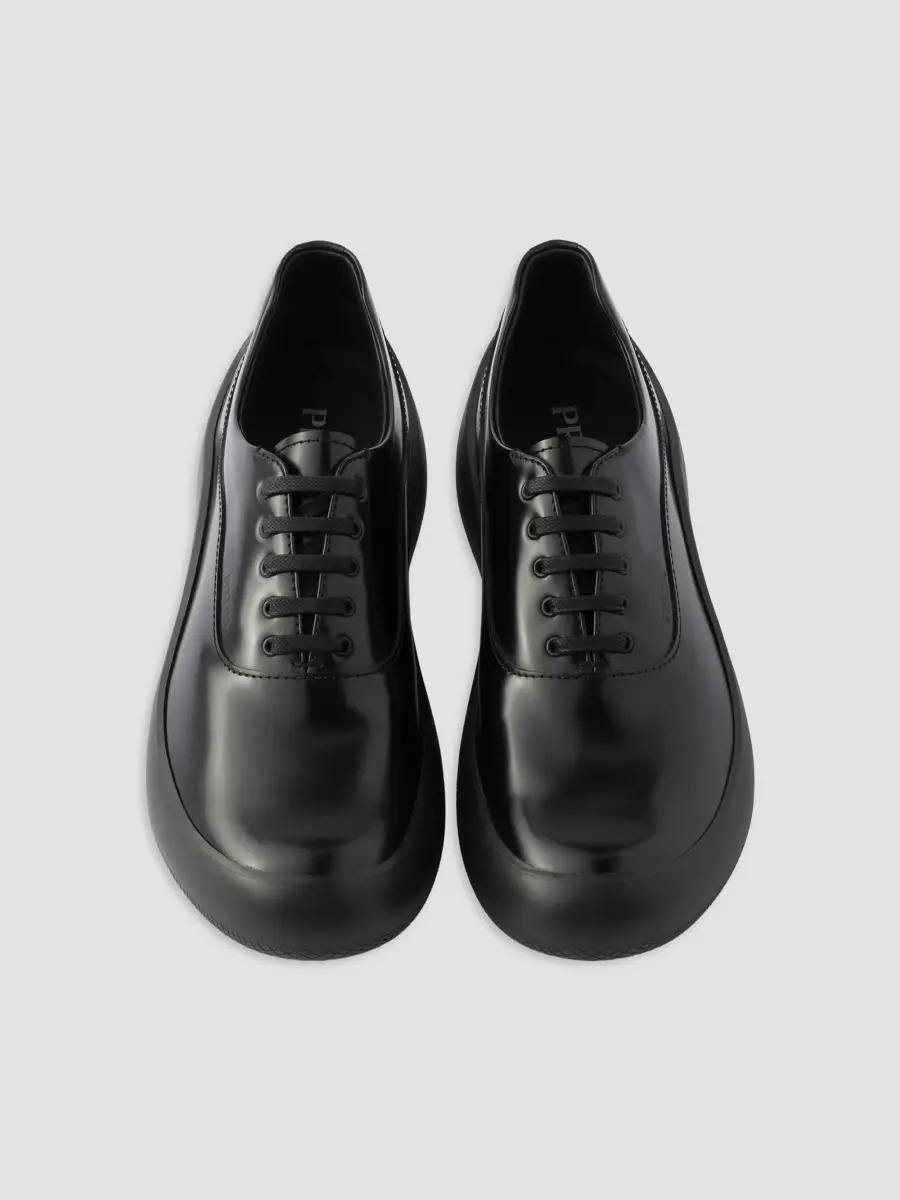 Prada Men's Brushed Leather Sneakers | Thumbnail 2 Prada Men's Brushed Leather Sneakers | Thumbnail 2