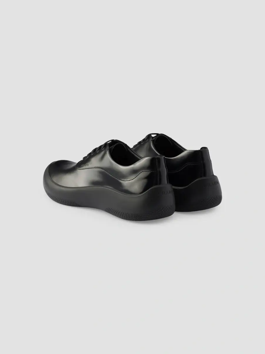 Prada Men's Brushed Leather Sneakers | Thumbnail 4 Prada Men's Brushed Leather Sneakers | Thumbnail 4