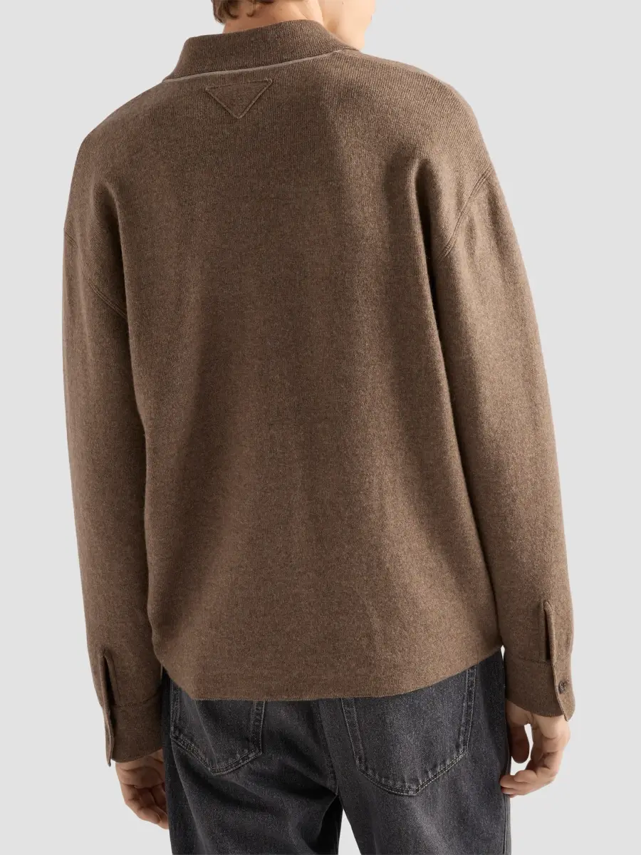 Prada Men's Cashmere Polo Shirt | Thumbnail 5 Prada Men's Cashmere Polo Shirt | Thumbnail 5