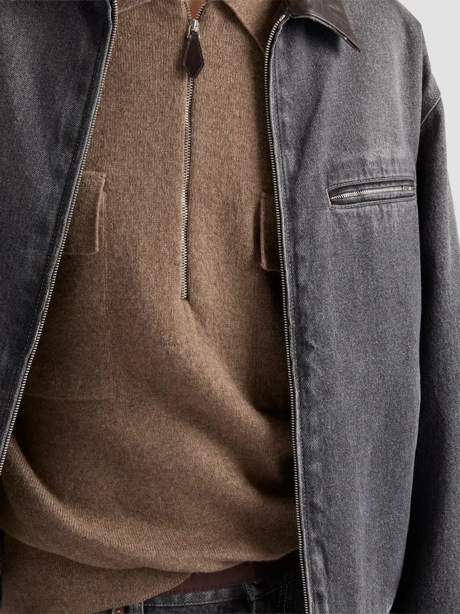 Prada Men's Cashmere Polo Shirt | Thumbnail 6 Prada Men's Cashmere Polo Shirt | Thumbnail 6