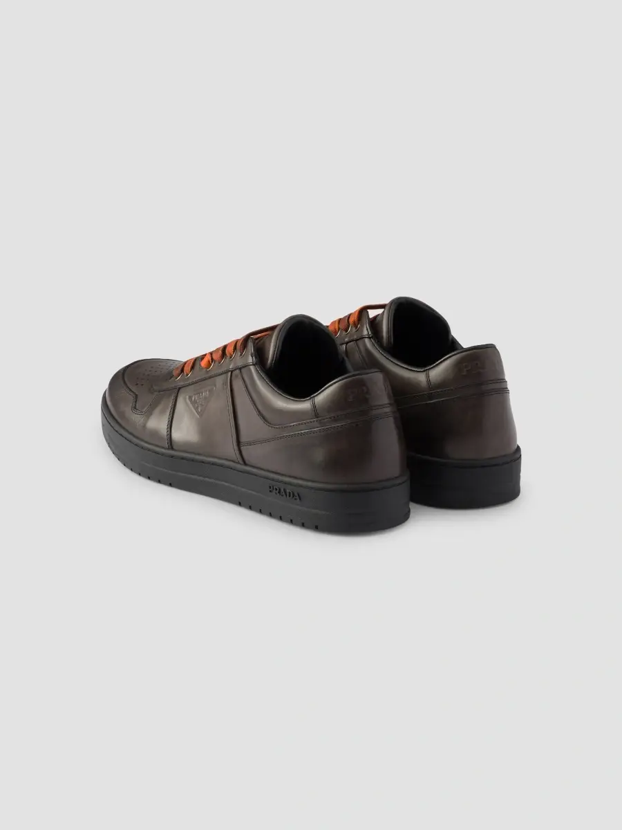 Prada Men's Downtown Aged Leather Sneakers | Thumbnail 4 Prada Men's Downtown Aged Leather Sneakers | Thumbnail 4