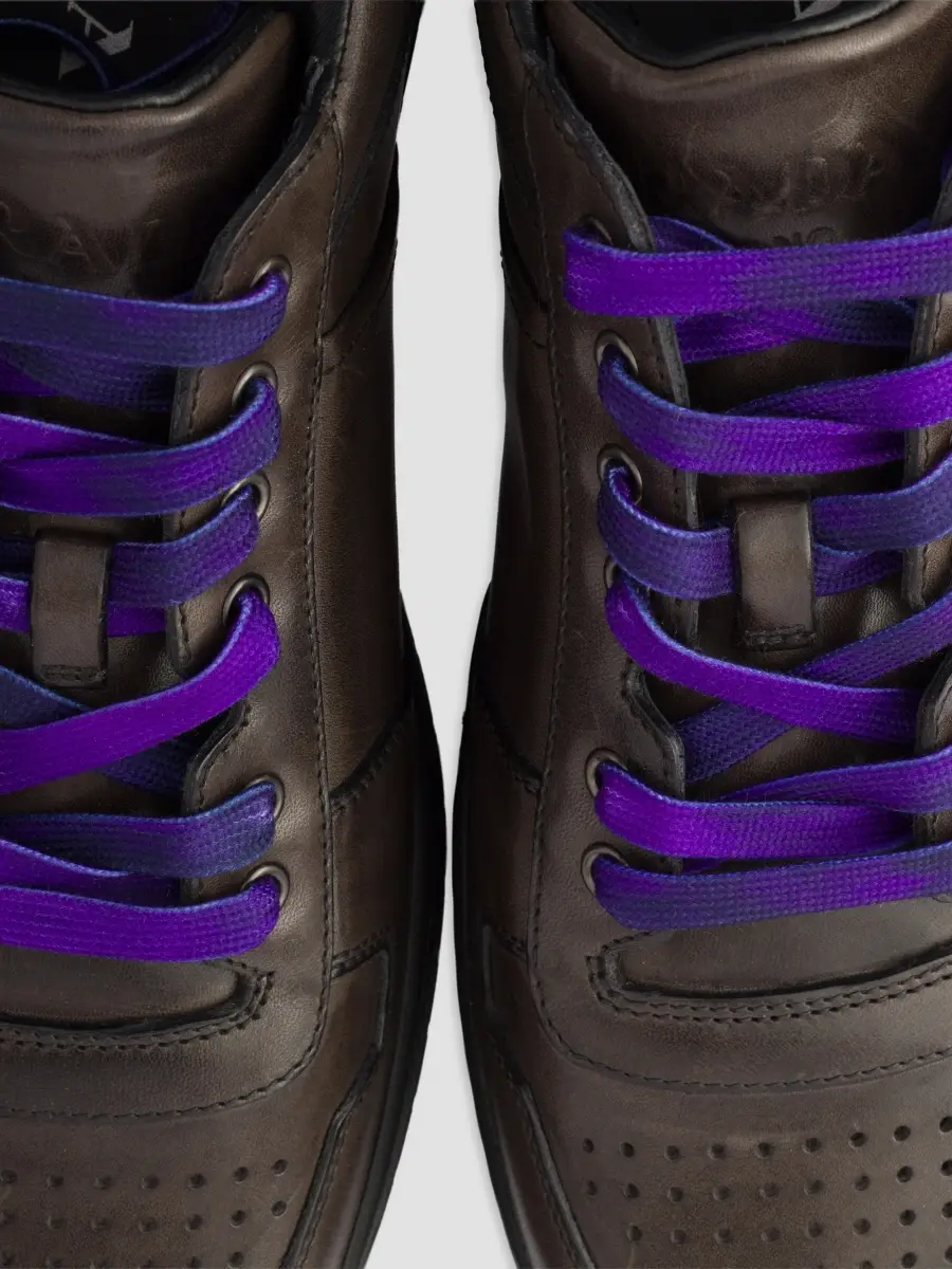 Prada Men's Downtown Aged Leather Sneakers | Thumbnail 5 Prada Men's Downtown Aged Leather Sneakers | Thumbnail 5