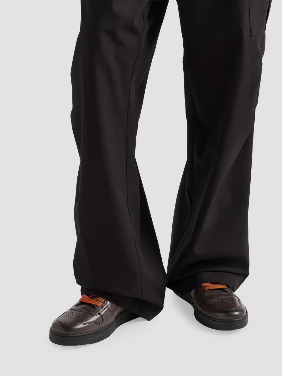 Prada Men's Downtown Aged Leather Sneakers | Thumbnail 6 Prada Men's Downtown Aged Leather Sneakers | Thumbnail 6