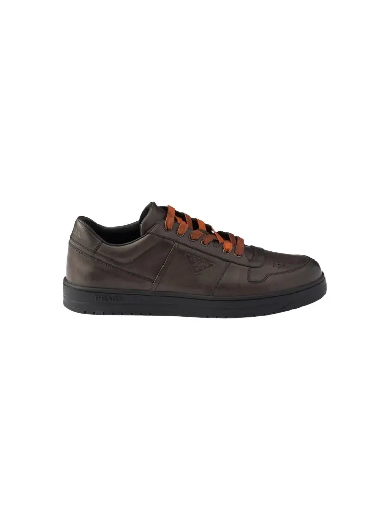 Prada Men's Downtown Aged Leather Sneakers