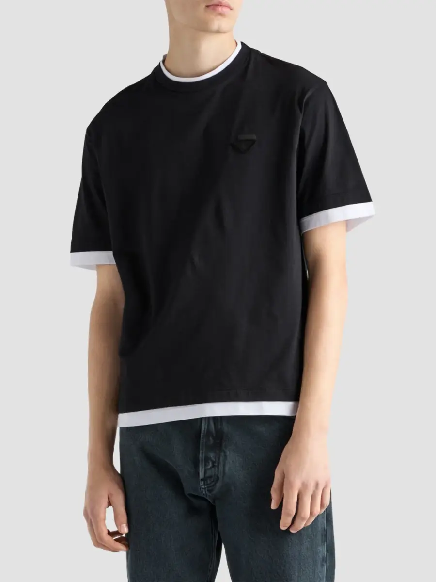 Prada Men's Cotton T-Shirt | Thumbnail 3 Prada Men's Cotton T-Shirt | Thumbnail 3