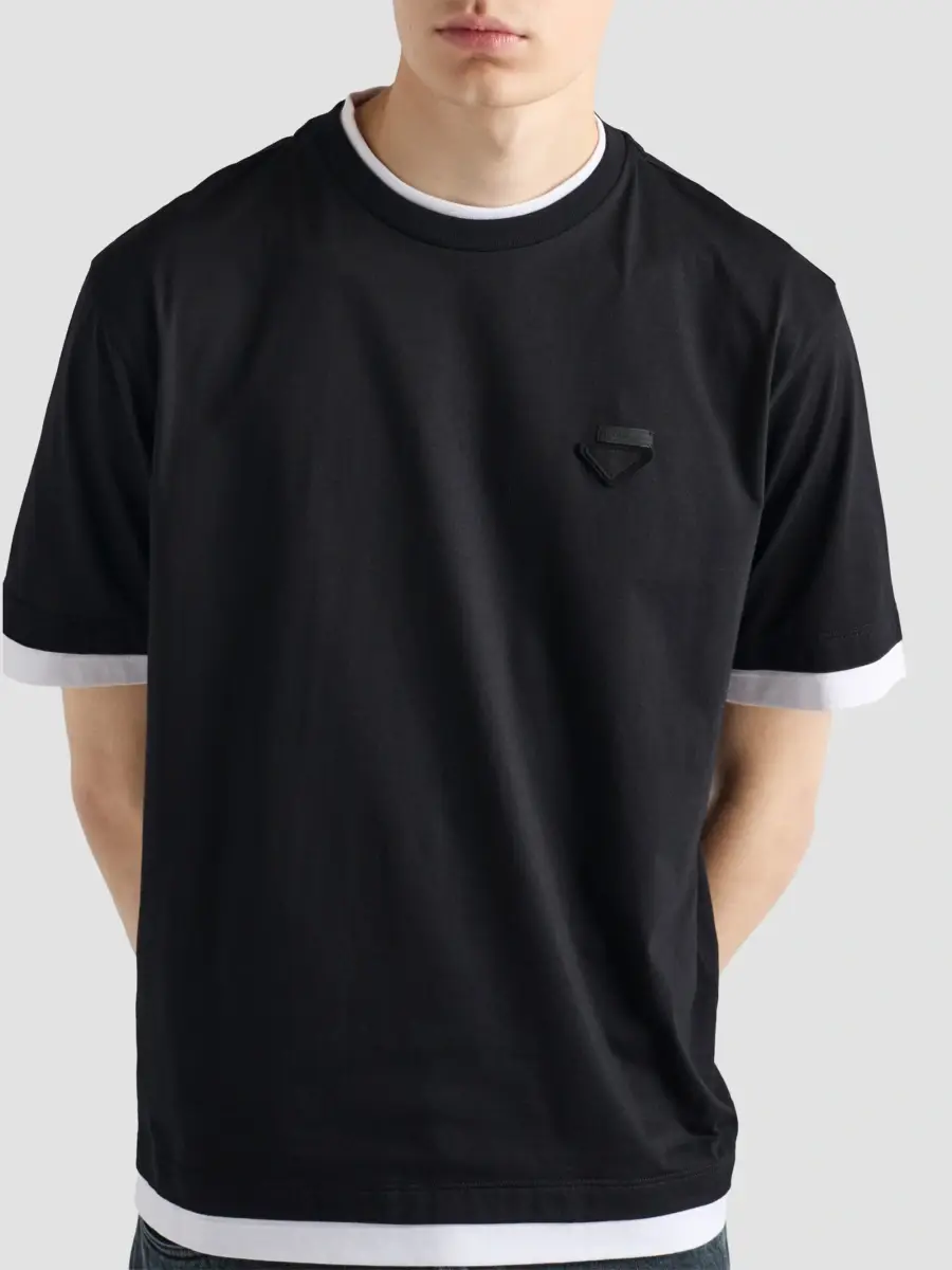 Prada Men's Cotton T-Shirt | Thumbnail 6 Prada Men's Cotton T-Shirt | Thumbnail 6