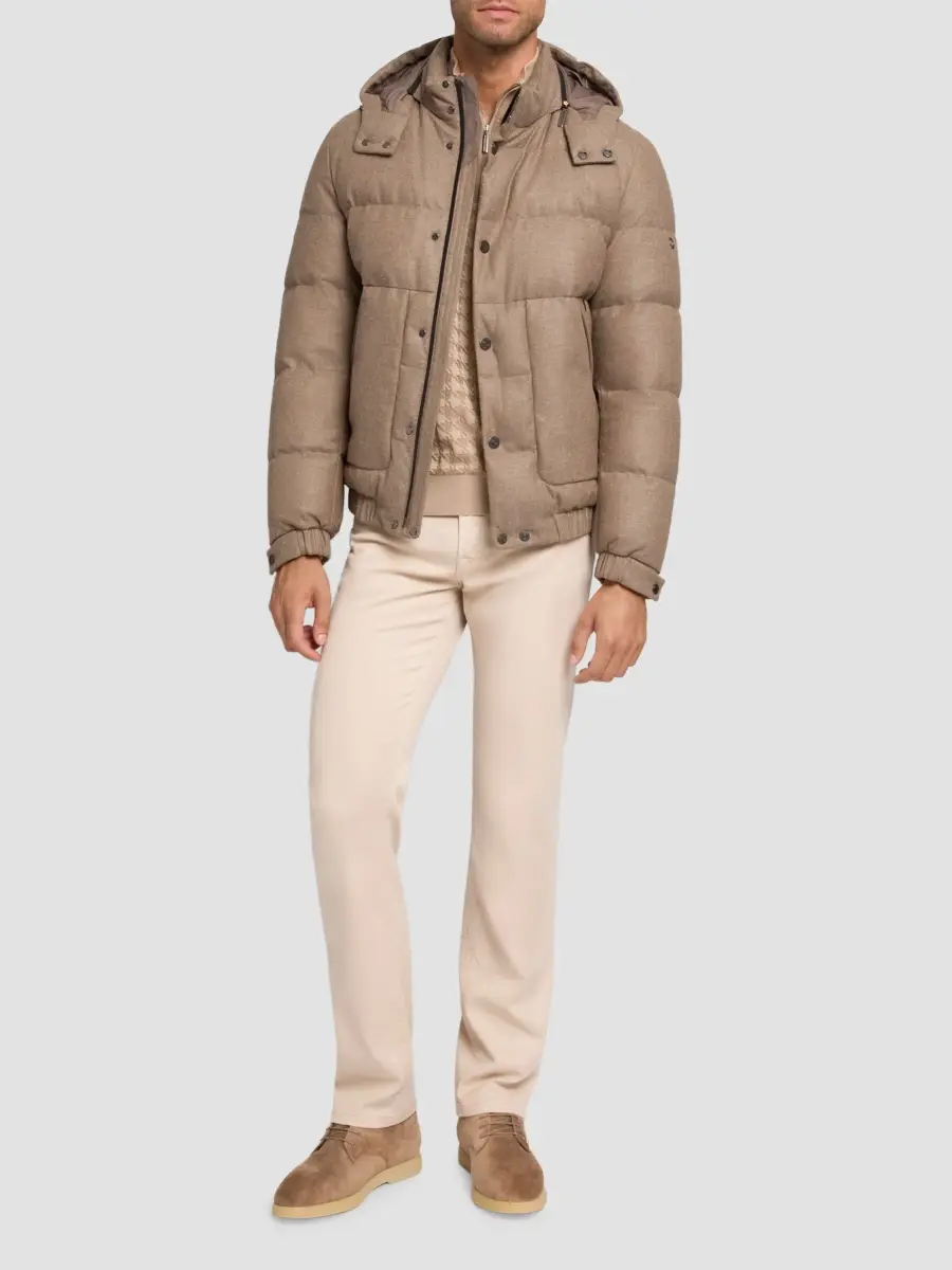 Stefano Ricci Men's Virgin Wool and Cashmere Hooded Down Jacket | Thumbnail 2 Stefano Ricci Men's Virgin Wool and Cashmere Hooded Down Jacket | Thumbnail 2