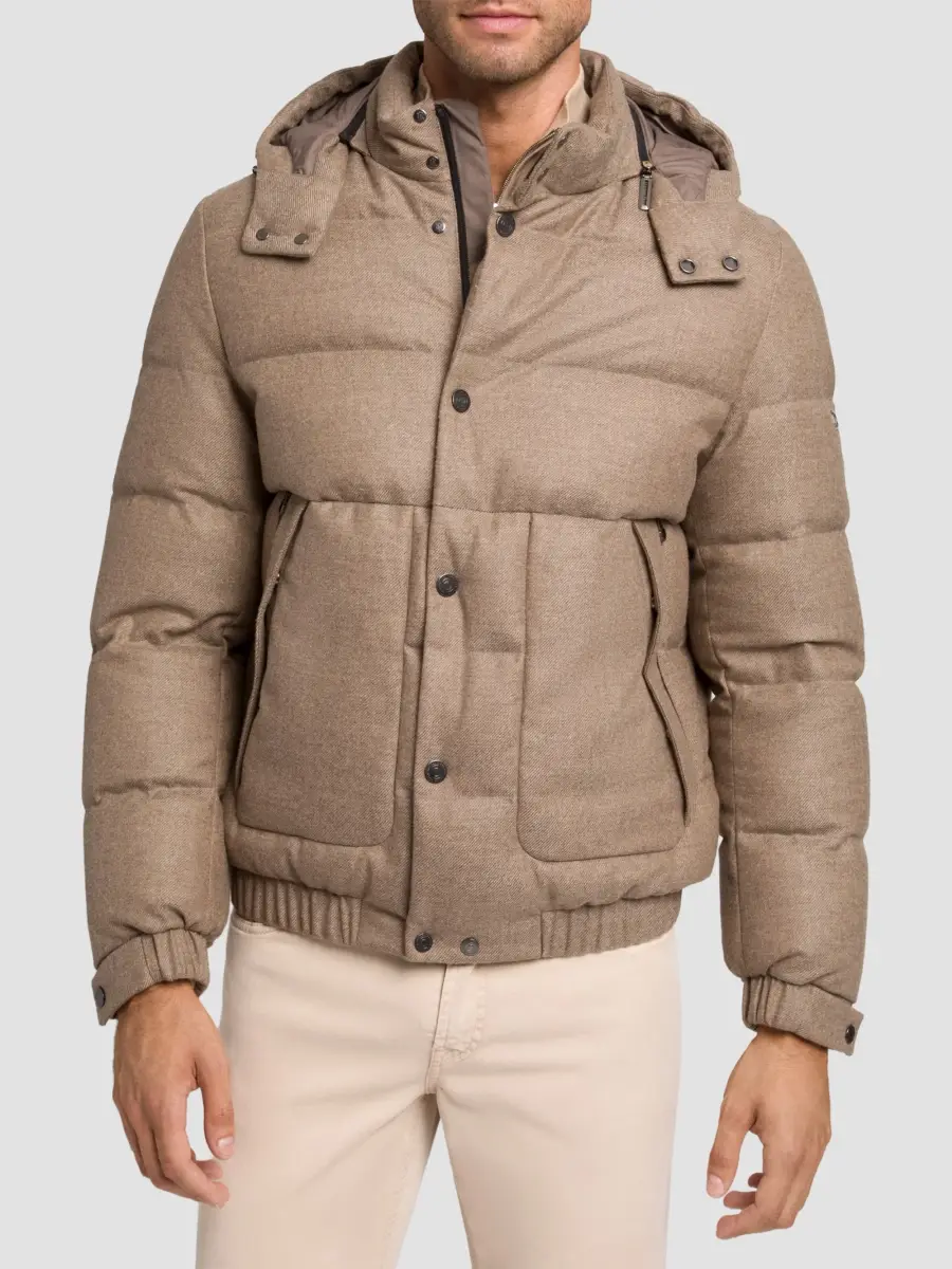Stefano Ricci Men's Virgin Wool and Cashmere Hooded Down Jacket | Thumbnail 3 Stefano Ricci Men's Virgin Wool and Cashmere Hooded Down Jacket | Thumbnail 3